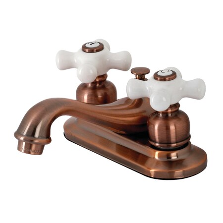 Kingston Brass KB606PX Restoration 4" Centerset Bathroom Faucet, Antique Copper KB606PX